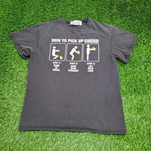 Vintage Funny Chicken Shirt M/L 21x25 Humor Faded Crop Y2K